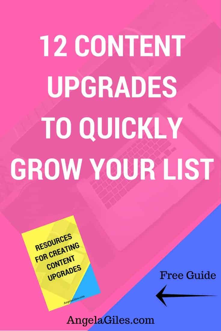 Coming up with the perfect content upgrade can be timeconsuming. Here are 12 content upgrade ideas that will jump start you! Click through to read the whole thing & download the free checklist! #content upgradeideas, #contentupgradetemplate, #contentupgradedesign, #contentupgrade, #contentupgrades. #contentupgradewithmailchimp