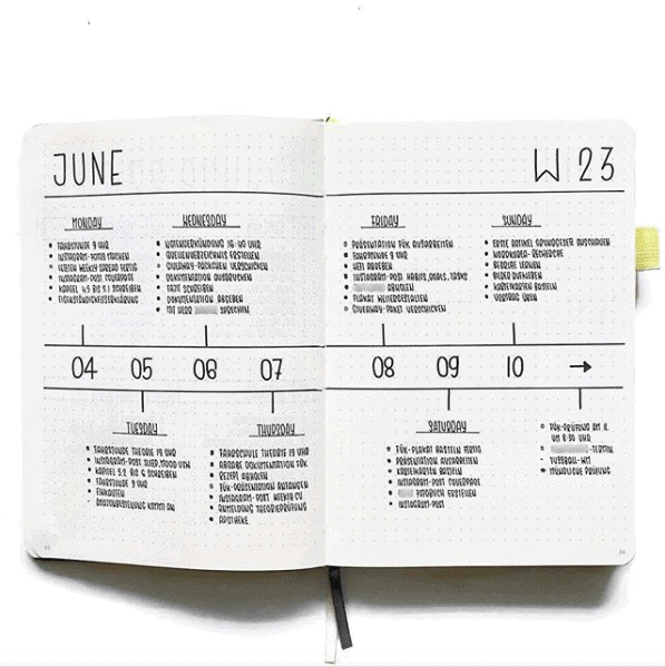 13 Minimalist Bullet Journal Weekly Spread And Layout Ideas - Angela Giles