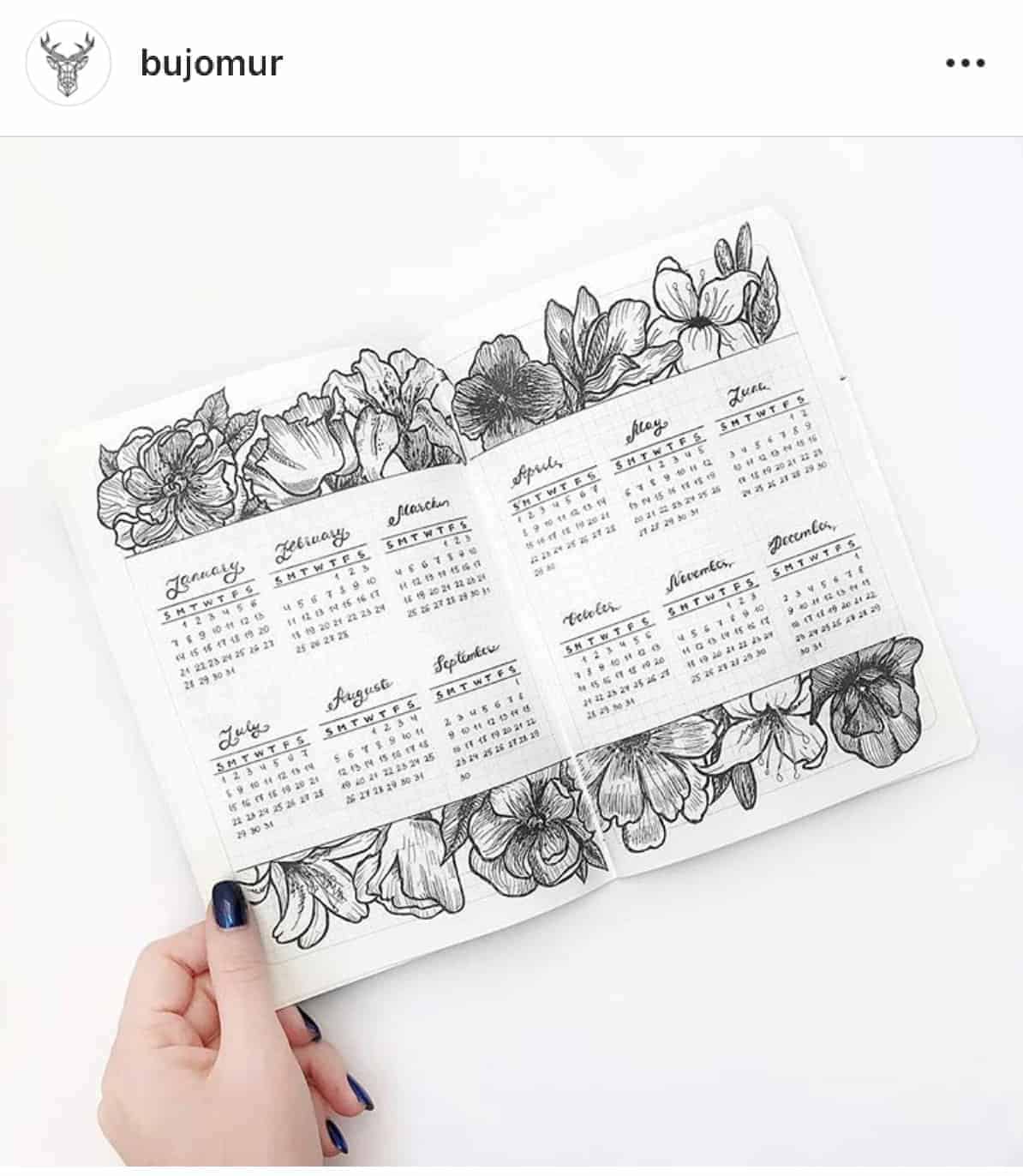 18 Minimalist Flower Bullet Journal Designs - Angela Giles