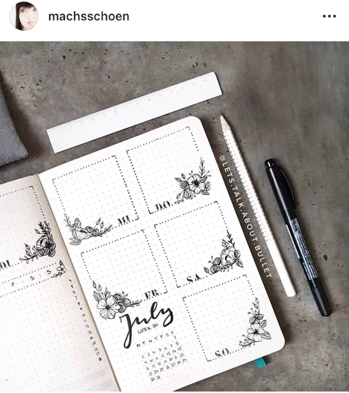 18 Minimalist Flower Bullet Journal Designs - Angela Giles