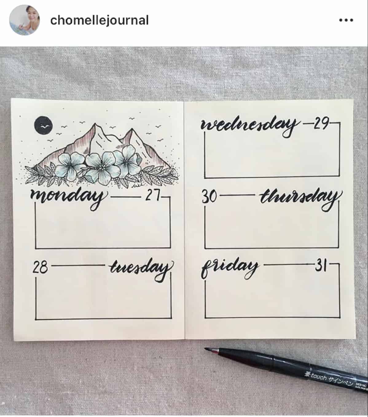 18 Minimalist Flower Bullet Journal Designs - Angela Giles