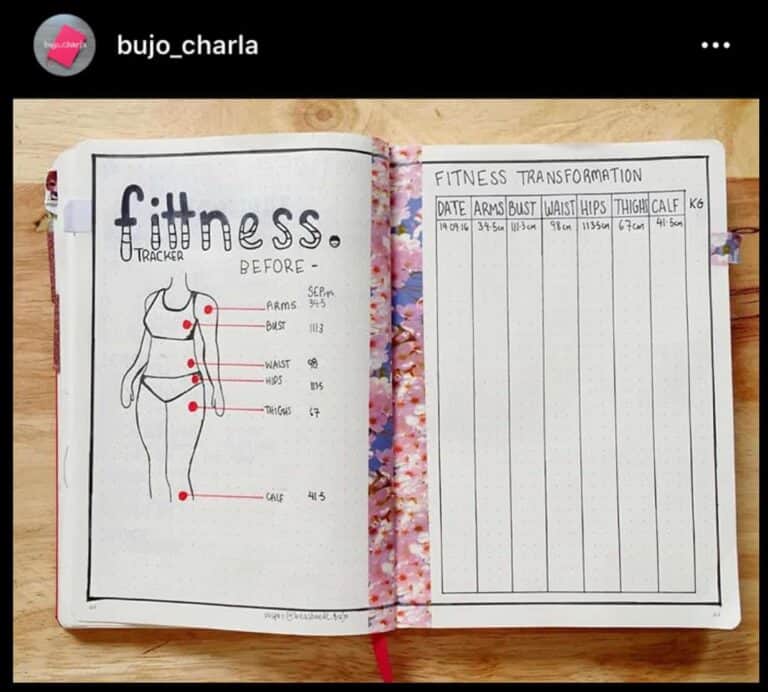 28 Bullet Journal Fitness Trackers to Achieve Your Health Goals