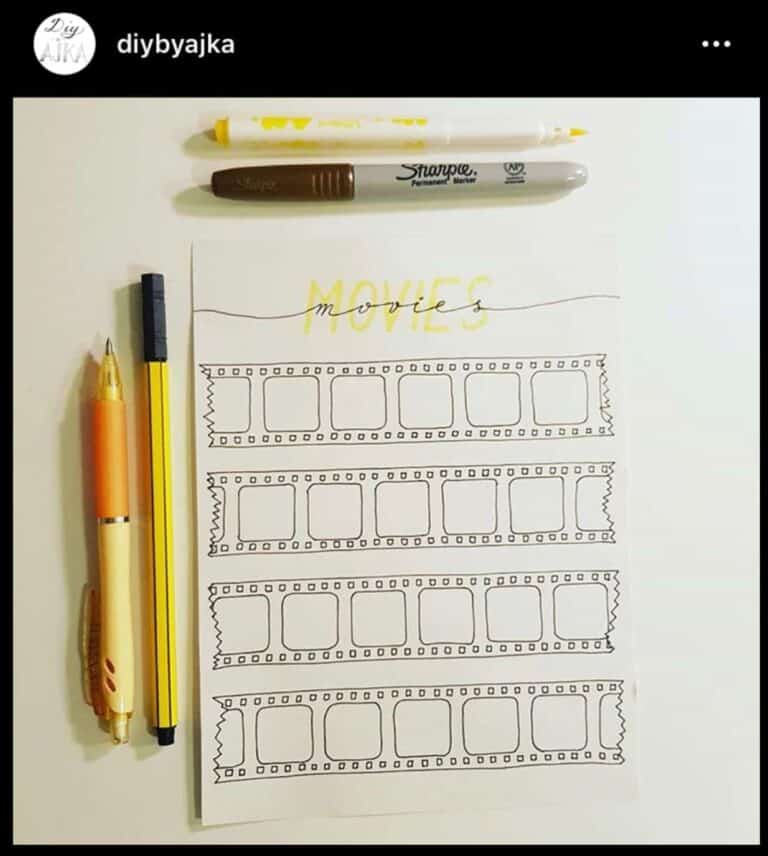 The Prettiest Ways to Track Your Bullet Journal Movies and TV Shows