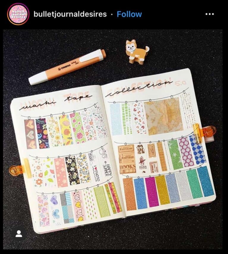 30 Pretty Bullet Journal Washi Tape Ideas Angela Giles