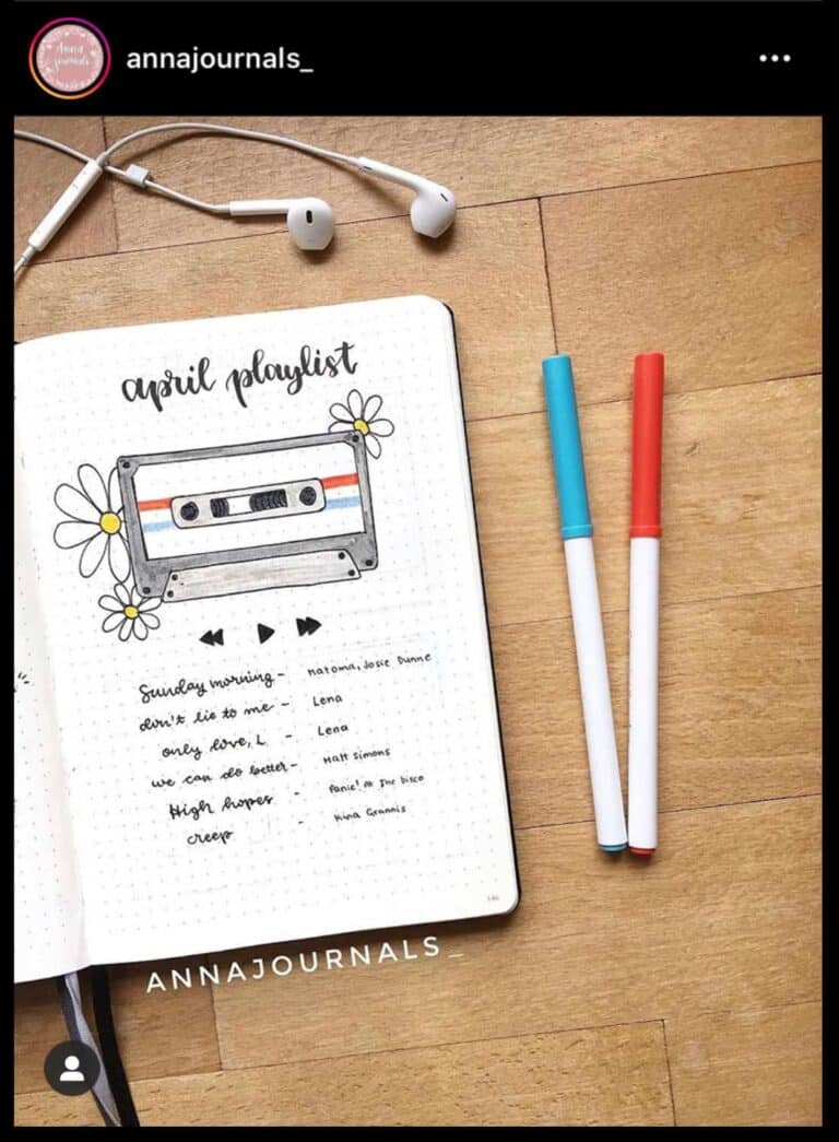 The Coolest Playlist Trackers for Your BuJo Planner - Angela Giles