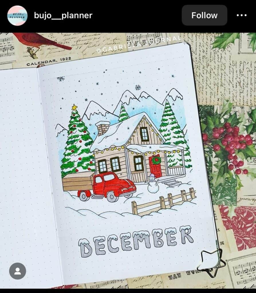 christmas bullet journal cover ideas
