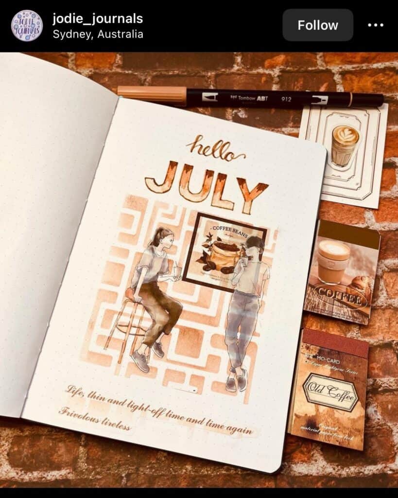 coffee-shop inspired bullet journal cover ideas