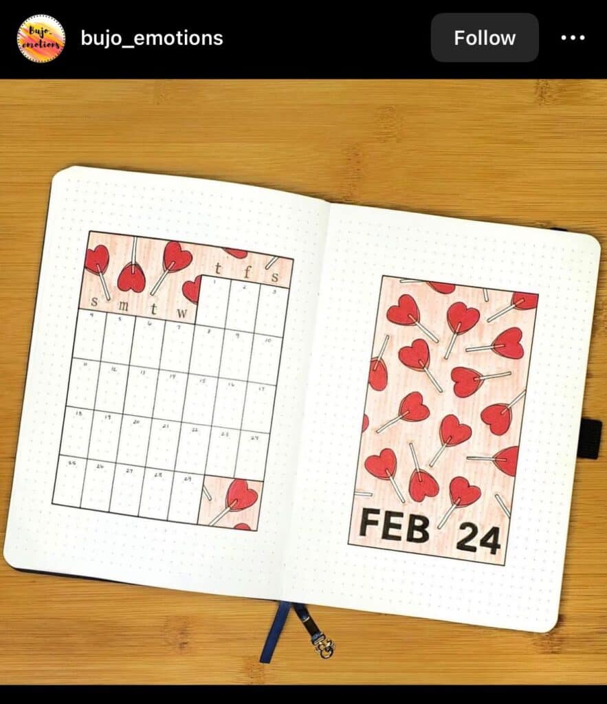 february bullet journal cover ideas