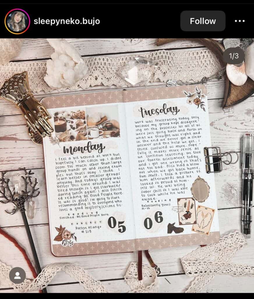 bullet journal daily thoughts