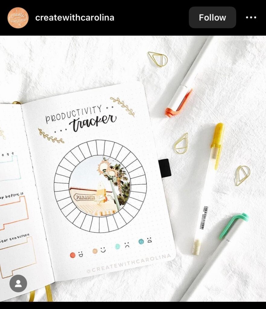 minimalist productivity bullet journal tracker