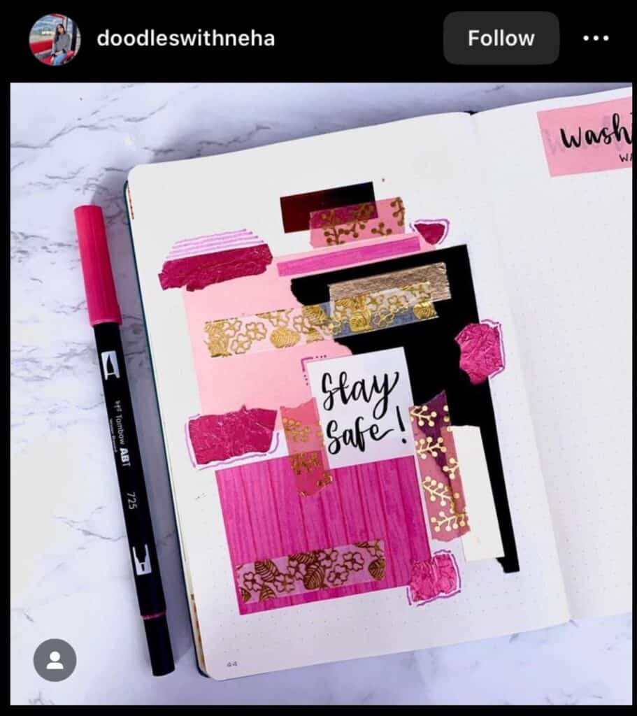 pink bullet journal cover page