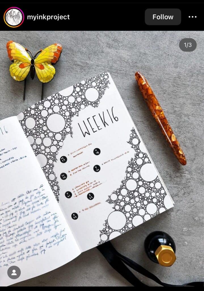 weekly bullet journal minimalist page