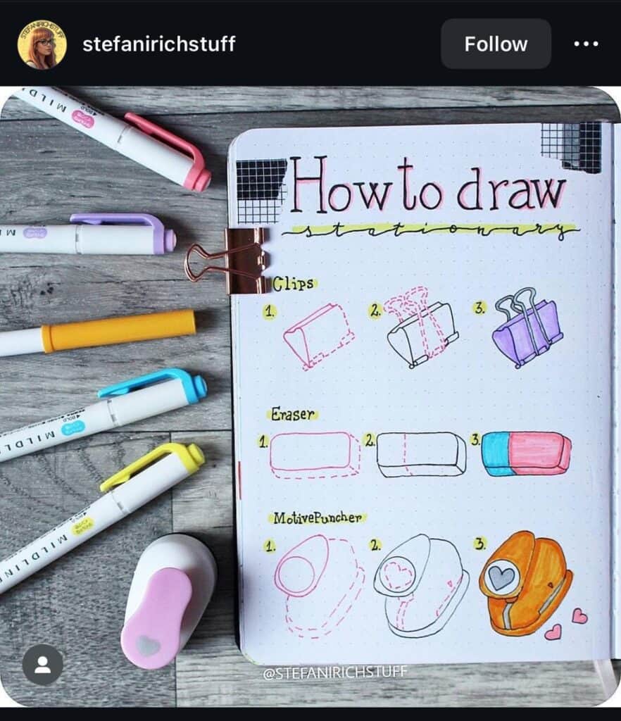 bullet journal how to draw page