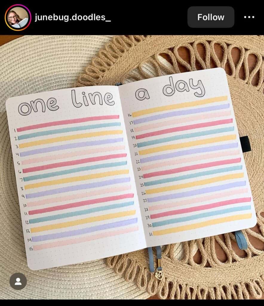 colorful bullet journal page